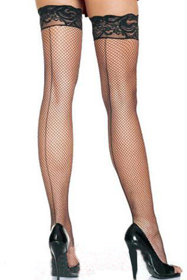 Accessory Black Patterned Fishnet Stockings - Click Image to Close